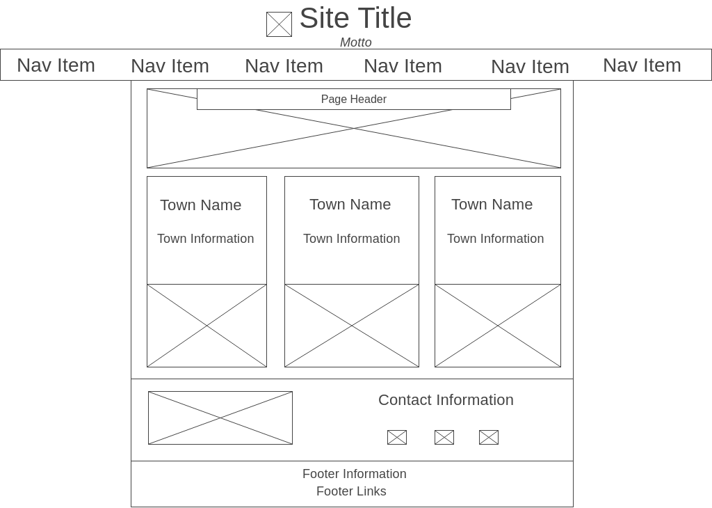 Large wireframe for home page